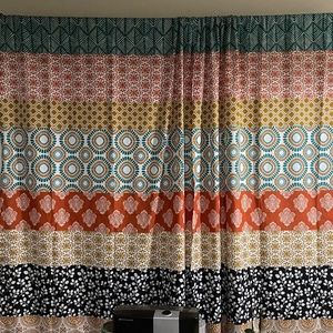 Lush Decor Turquoise and Orange Bohemian Stripe Window Curtain 84x54" (2 panels)